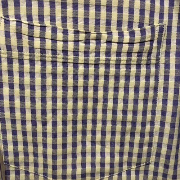 Men’s XL Toscano lavender white check button front shirt 100% cottpn - Picture 7 of 7